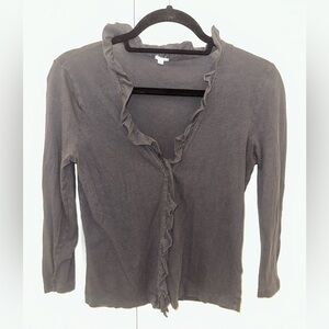 Vintage XS J. Crew tissue ruffle front cardigan